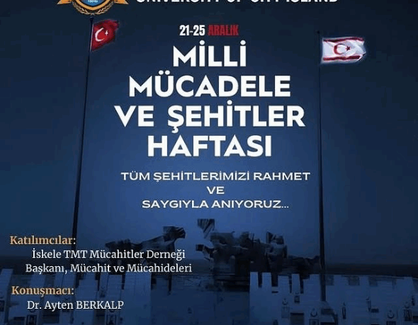 21-25 Aralık Milli Mücadele ve Şehitler Haftası Töreni