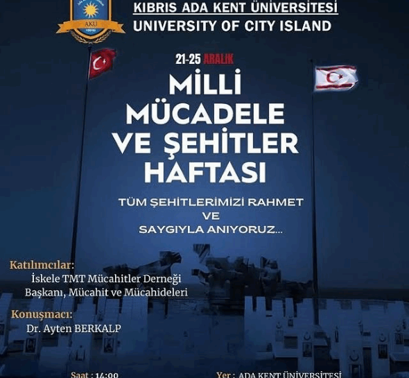 21-25 Aralık Milli Mücadele ve Şehitler Haftası Töreni